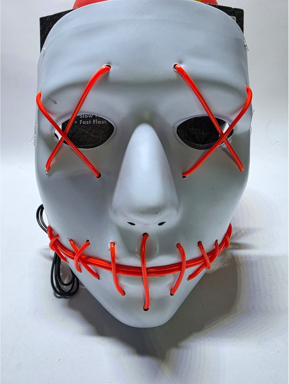 Spirit White/Red LED Full Face Halloween Mask, One Size Adult
